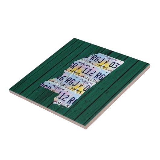 ミシシッピーのナンバープレートの地図のセラミックタイル タイル (側面)