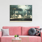 ミシシッピーのミッドナイトレース、1875年 キャンバスプリント (インサイチュ (リビング))