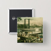 ミシシッピーのローディングの綿、1870年 缶バッジ (正面&裏面)