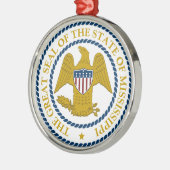 ミシシッピーの州のシール メタルオーナメント (左)