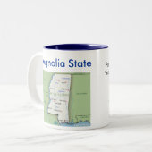 ミシシッピーの記号及び地図 ツートーンマグカップ (正面左)