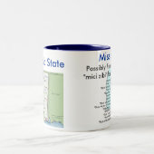 ミシシッピーの記号及び地図 ツートーンマグカップ (中央)