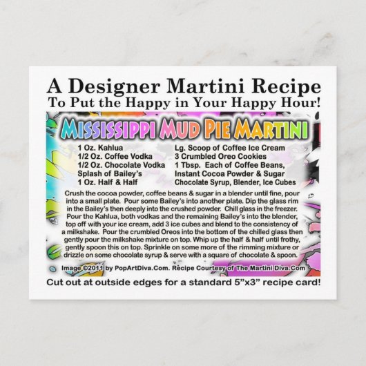 ミシシッピースマッドパイアイスクリームマルチニレシピカード ポストカード (正面)