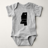 ミシシッピーホームグロウン州ティー ベビーボディスーツ (正面)