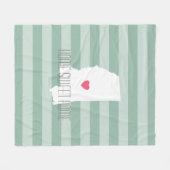 ミシシッピーホーム州ラヴカスタムィーハート フリースブランケット (正面(横))