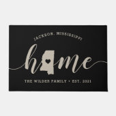 ミシシッピーホーム州 パーソナライズされた ドアマット (正面)