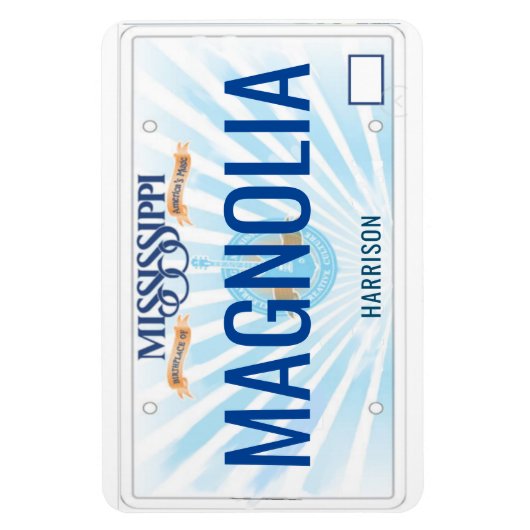 ミシシッピー免許プレートフレキシブル マグネット (縦)