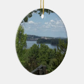ミシシッピー川からのDubuqueアイオワ セラミックオーナメント (右)