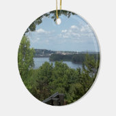 ミシシッピー川からのDubuqueアイオワ セラミックオーナメント (左)