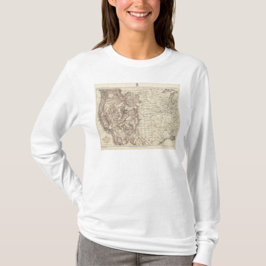 ミシシッピー川の地形図 Tシャツ (正面)