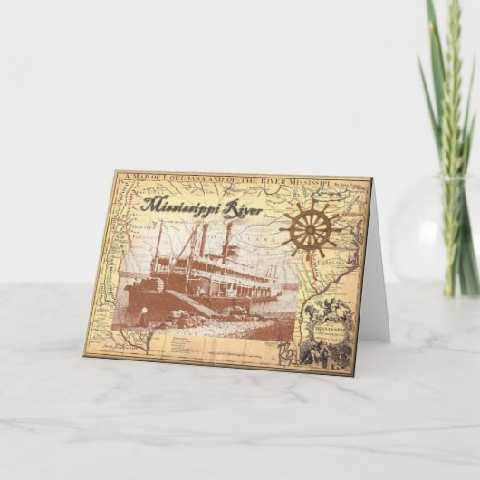 ミシシッピー川の蒸気船 カード (正面)
