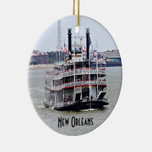 ミシシッピー川の蒸気船 セラミックオーナメント (右)