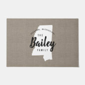 ミシシッピー族モノグラム州ドormat ドアマット (正面)