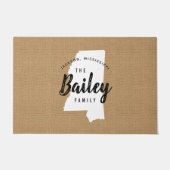 ミシシッピー族モノグラム州ドormat ドアマット (正面)