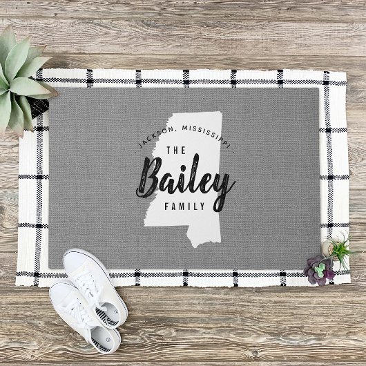 ミシシッピー族モノグラム州ドormat ドアマット