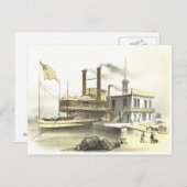 ミシシッピー汽船市メンフィス， 1860 ポストカード (正面/裏面)