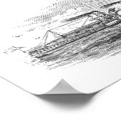 ミシシッピー汽船1854年 ポスター (角)