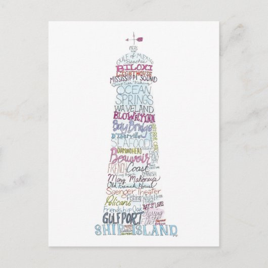ミシシッピー湾岸ランドマーク葉書 ポストカード (正面)