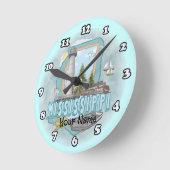 ミシシッピー灯台クロック ラウンド壁時計 (傾斜)