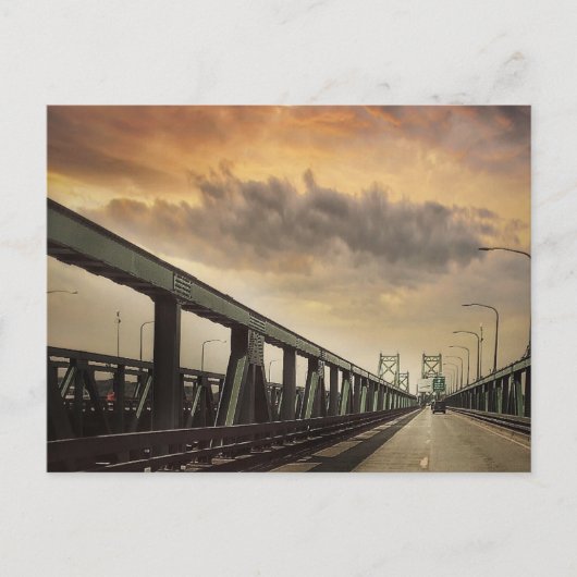 ミシシッピー葉書に架かるツインブリッジ ポストカード (正面)