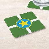 ミシシッピー・スクエア・ジャクソン市旗紙 スクエアペーパーコースター (アングル)