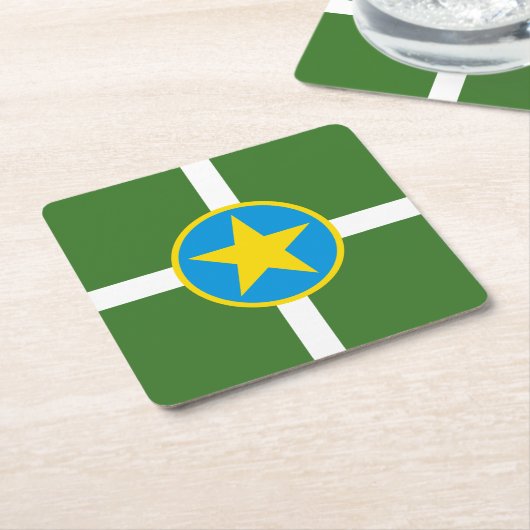 ミシシッピー・スクエア・ジャクソン市旗紙 スクエアペーパーコースター (アングル)