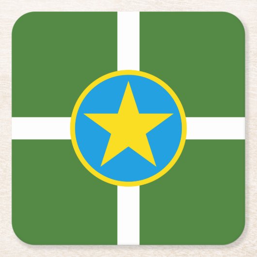 ミシシッピー・スクエア・ジャクソン市旗紙 スクエアペーパーコースター (正面)