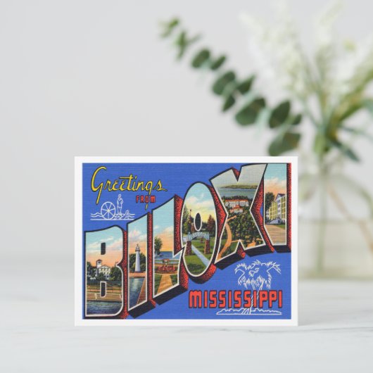ミシシッピー・ヴィンテージ・トラベルBiloxiからのご挨拶 ポストカード (スタンド正面)