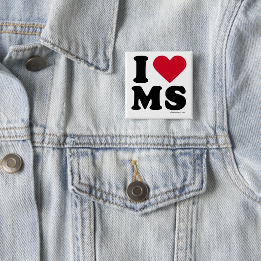 ミシシッピー- "私はMS愛します"を"私が愛するミシシッピー"を 缶バッジ (インサイチュ)
