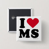 ミシシッピー- "私はMS愛します"を"私が愛するミシシッピー"を 缶バッジ (正面&裏面)