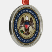 ミシシッピー(米国州)セラミックオーナメントのシール メタルオーナメント (右)