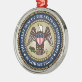 ミシシッピー(米国州)セラミックオーナメントのシール メタルオーナメント (左)