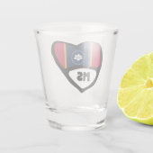 ミシシッピー、MS州旗ハート、ショットグラス ショットグラス (裏面)
