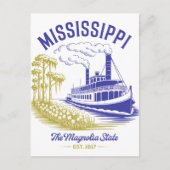 ミシシッピーThe Magnolia州Est.1817ヴィンテージ ポストカード (正面)