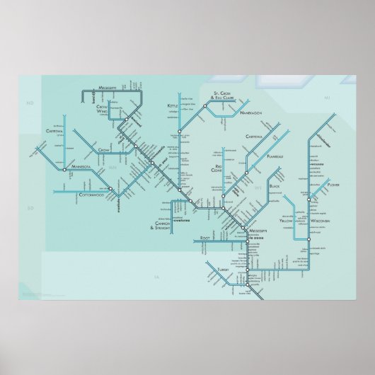 ミシシッピ上部30" x 20" ポスター (正面)