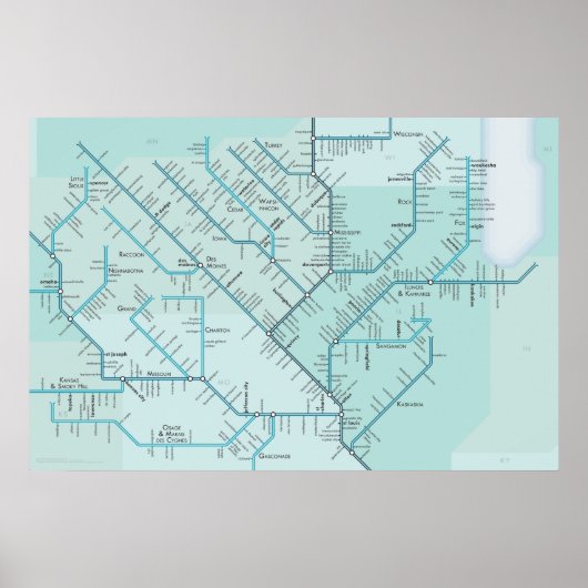 ミシシッピ中部20インチx 30インチ ポスター (正面)