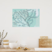 ミシシッピ中部20インチx 30インチ ポスター (キッチン)