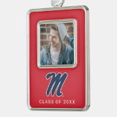 ミシシッピ大学 |スクリプトM シルバープレートフレームオーナメント (左)