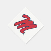 ミシシッピ大学 |スクリプトM スタンダードカクテルナプキン (角)