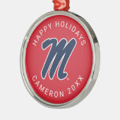 ミシシッピ大学 |スクリプトM メタルオーナメント (左)