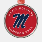 ミシシッピ大学 |スクリプトM メタルオーナメント (正面)