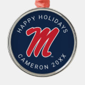 ミシシッピ大学 |スクリプトM メタルオーナメント (正面)