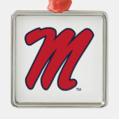 ミシシッピ大学 |スクリプトM メタルオーナメント (正面)