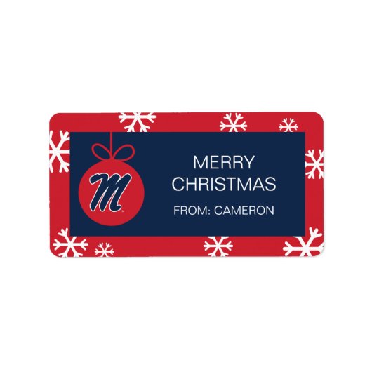 ミシシッピ大学 |スクリプトM ラベル (正面)