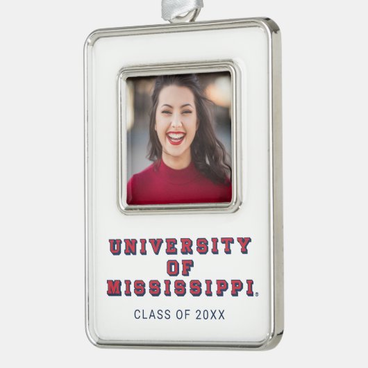 ミシシッピ大学 |ブロックタイプ シルバープレートフレームオーナメント (左)