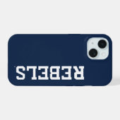 ミシシッピ大学 |ワードマークの反逆者 iPhone 15ケース (裏面横)