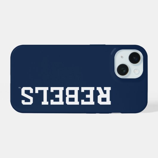 ミシシッピ大学 |ワードマークの反逆者 iPhone 15ケース (裏面横)