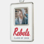 ミシシッピ大学 |反乱軍スクリプト シルバープレートフレームオーナメント (左)