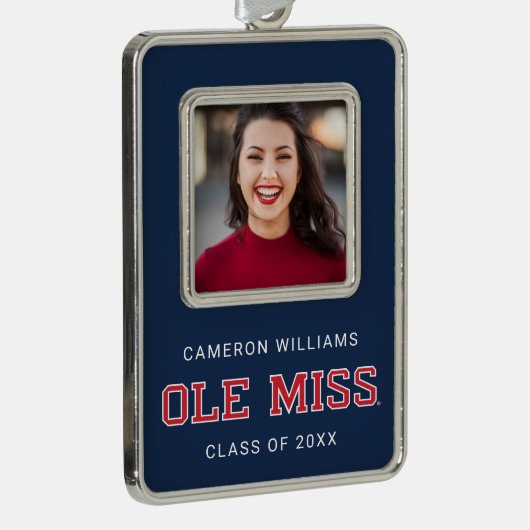ミシシッピ大学 | Ole 恋しく思 Wordmark シルバープレートフレームオーナメント (右)