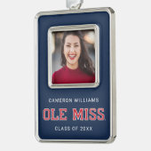 ミシシッピ大学 | Ole 恋しく思 Wordmark シルバープレートフレームオーナメント (左)